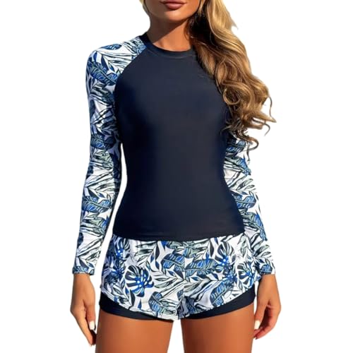 Maillot de bain tankini floral 2 pièces tankini plage femme taille haute