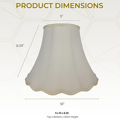 Image of Royal Designs, Inc. Scalloped Bell Designer Lamp Shade, DSO-83-10EG-2, 5 x 10 x 8.25, Eggshell, Pack of 2