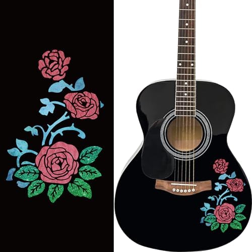 PLIGREAT 2 Pcs Thorn Rose Guitar Guard Board Stickers