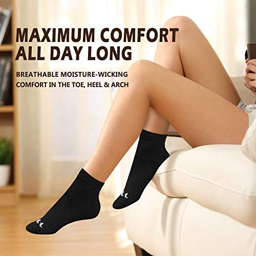 Image of NEWZILL Ankle Compression Socks for Men & Women, Cushioned Low Cut Compression Running Socks with Ankle Support