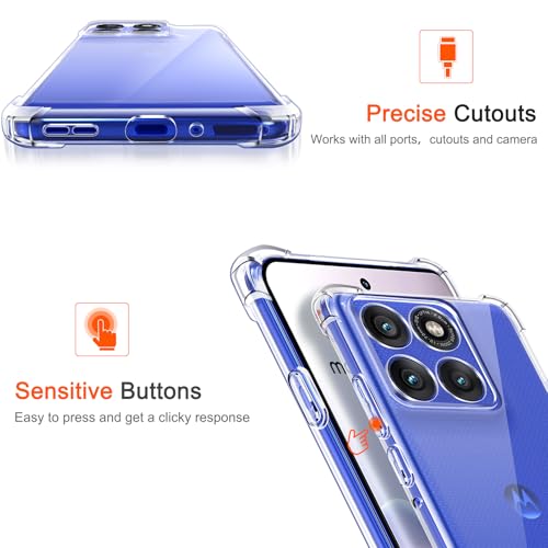 Image of Lustree Back Cover Transparent Case Compatible with Motorola Edge 60 Stylus 5G | Clear + TPU Case with 4 Corner Air Cushion Protection & Camera Protection | Slim& Stylus Cover
