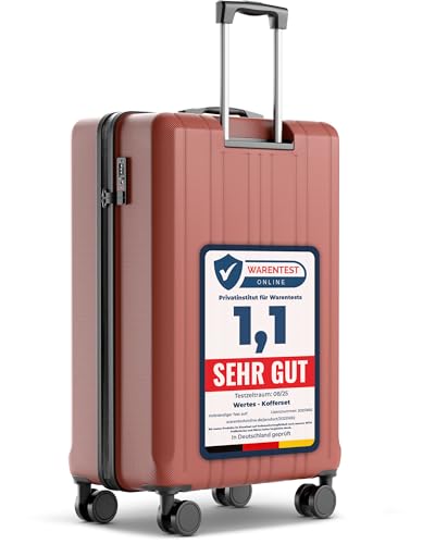Wertes Koffer Groß 77cm - 100L - TSA Schloss Hartschalen Koffer mit Doppelrollen, Reisekoffer, Trolleys, Reisekoffer mit Rollen