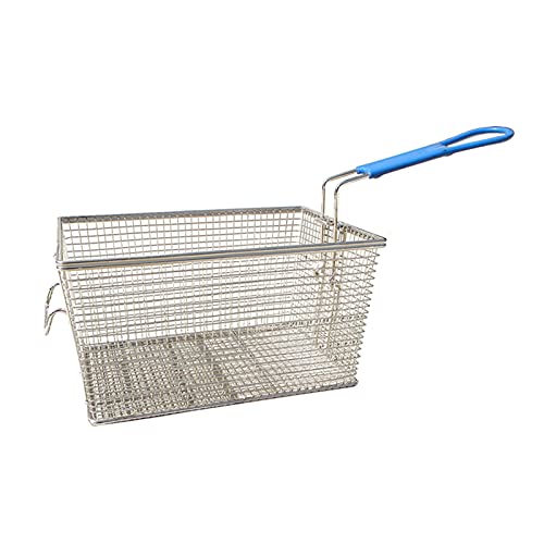 Deep Frying Basket Frying Sieve with Handle Kitchen Frying Skimmer Filter Stainless Steel Fries Frying Basket Square Frying Sieve Frying Net