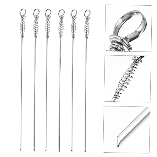 GANAZONO 6 Pçs Espeto De Primavera Assado Churrasqueira Ao Ar Livre Para Churrasco Aço Inoxidável Va