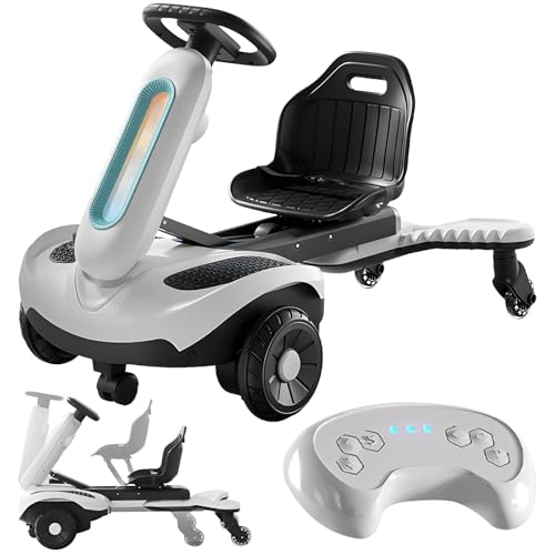 電動ゴーカート 子供用 3+ 12V 調節可能なライドオンドリフトカー ペダル飛行機車 調節可能なシート&音楽/ライト/シートベルト付き 8マイル速度ドリフトゴーカート 屋内屋外用