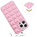 DMaos Compatible with iPhone 14 Pro Max Case for Women, 3D Pop Bubble Heart Kawaii Gel Cover, Cute Girly for iPhone14 Pro Max 6.7 inch - Baby Pink