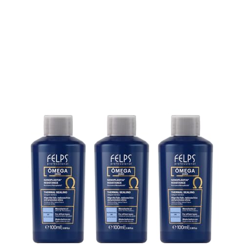 Felps Professional Omega Zero Resistance Nanoplastia Treatment Zero Formaldehyde Hair Straightening with Macadamia Oil 3.38 fl.oz Mini (3 Three 10.14fl.oz)