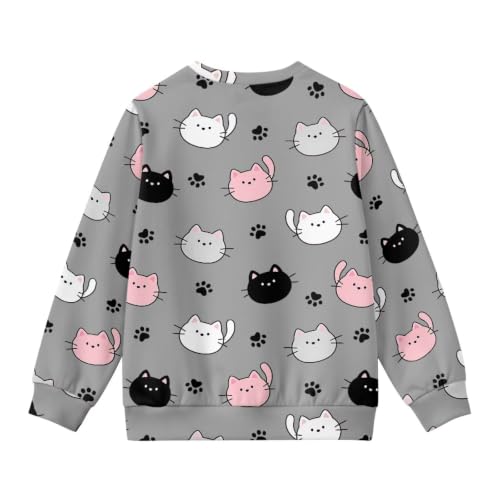 Image of Girls Cardigans Sweater Long Sleeve Crew Neck Button Down Sweaters School Outerwear for Kids Fall Winter Tops