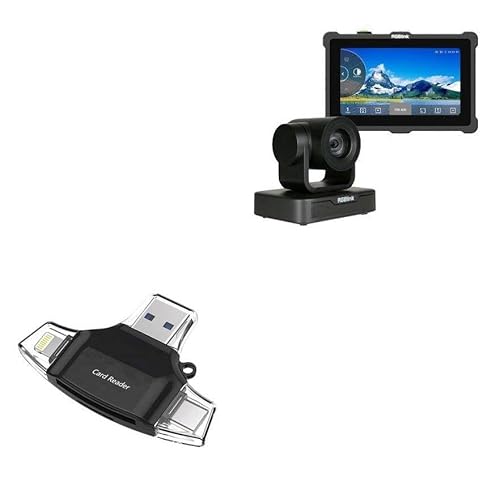 BoxWave Smart Gadget Compatible with RGBlink Ecosystem PTZ 10x & Stream - AllReader SD Card Reader, microSD Card Reader SD Compact USB - Jet Black