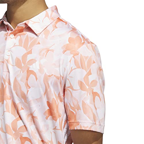 Adidas Golf Men's Standard Floral Polo Shirt, Coral Fusion, Large #TOP4