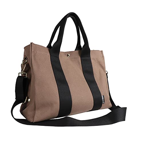 [リズデイズ] 2way トートバッグ ショルダーバッグ 仕切り (ライトブラウン/ブラック)