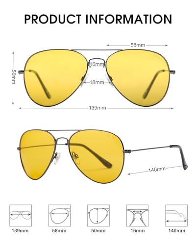 Image of Joox Aviator Sunglasses for Men Women,Polarized UV 400 Protection Lens with Metal Pilot Frame Unisex