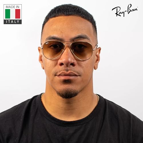 Image of Ray-Ban RB3025 AVIATOR LARGE METAL Pilot Shape Sunglasses for Men & Women with Official Eyewear Kit