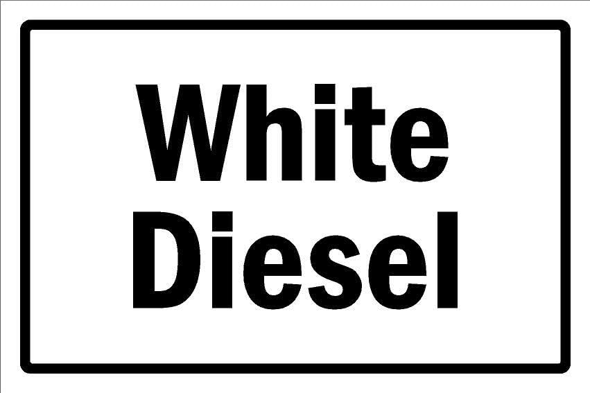 White diesel, safety sign - Self adhesive sticker (400mm x 300mm)