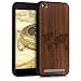 Produktbild kwmobile Holz Schutzhülle für Xiaomi Redmi 5A - Hardcase Hülle mit TPU Bumper Walnussholz in Travel Umriss Design Dunkelbraun - Handy Case Cover