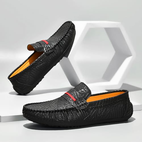 Men's Loafers Slip on Shoes Driving Shoes Casual Penny Loafers for Men,Black,93