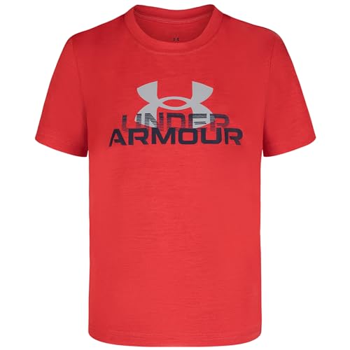 Image of Under Armour Boys Short Sleeve Wordmark Graphic T-Shirt, Lightweight & Breathable, Relaxed Fit
