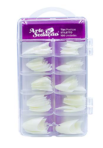 Kit Tips Unhas Postiças Estileto 300 unidades, Arte Sedução