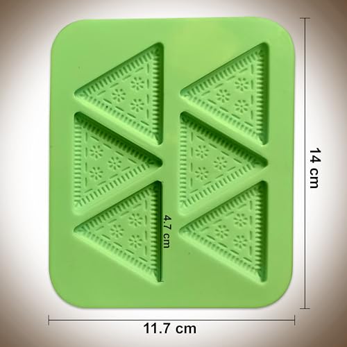 Image of MoldBerry Cookies Mould Triangle Shape Chocolate Mould for Chocolate Making Silicone Mould for Handmade Gifts Soaps Cookies Chocolates Resin Arts (Pack of 1)