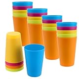 CHEUKYIU 50 vasos de plástico reutilizables de 260 ml, 5 colores, vasos de plástico multicolor, para fiestas, pícnics, camping, bebidas