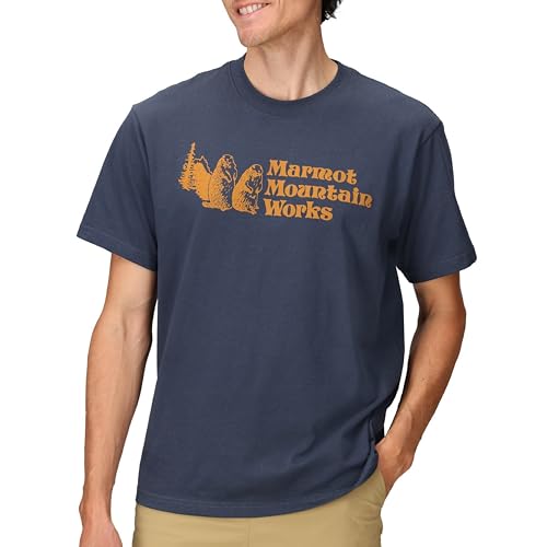 Catálogo para Comprar On-line Serigrafiado los 5 más buscados. 41 MARMOT MMW - Playera de Manga Corta para Hombre, Estampado Serigrafiado en Mezcla de algodón/poliéster Suave, Transpirable, ecológica, Thunderhead, M