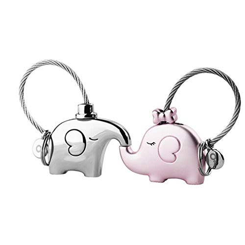 Preamer Valentine Jour cadeaux mignon éléphant Porte-clés pour les amateurs de couple Cover