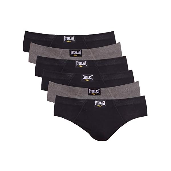 Everlast mens Sports - 6 Pack Briefs, Black/Grey Combo, Medium US