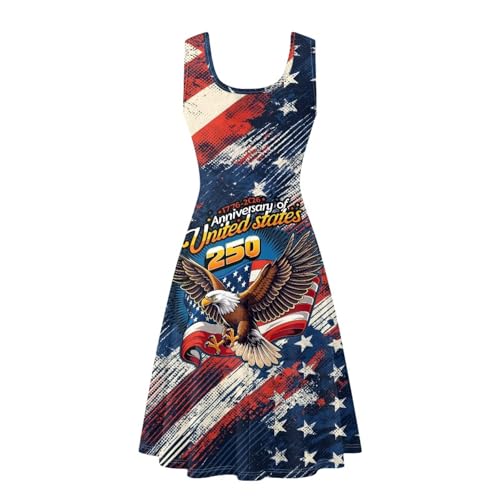 Image of Dreaweet Casual Sleeveless Dresses for Women Girls, Round Neck Tank Dresses with Pockets Summer Sundress Size XS-4XL