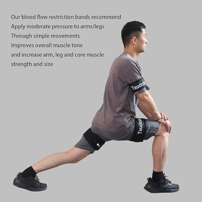 BFR Blood Flow Restriction Bands Complete Set, No Weight Lifting Required, Precision Pump to Apply Precise Pressure, Muscle Training, Suitable for Arm and Leg Occlusion Bands, Compact Suitcase