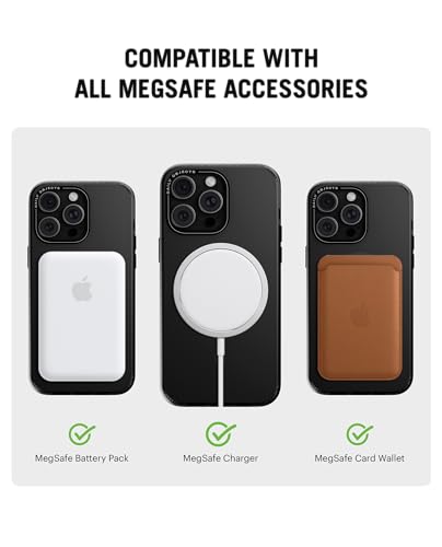 Image of DailyObjects Polycarbonate Case for iPhone 14 Pro Max Compatible with Mag-Safe Wireless Charging,Black Nimbus Slim Shockproof Back Cover