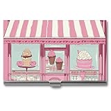 YKUDBN Business Card Case for Men Women,Ice Cream Store Color Print Business Card Holder Case,business Card Holders Metal, XB0608021