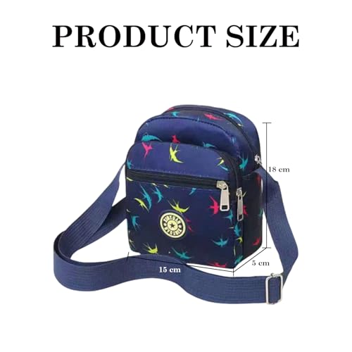 Image of MOMISY Women Mobile Messenger cellphone Bag Ladies Nylon Shoulder Cross Body Long Strap for College, Outing, Travelling, Work