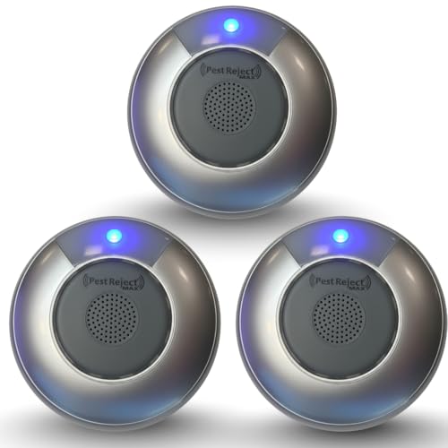 Pest Reject Max Répulsif efficace contre les nuisibles, insectes et rongeurs, plus puissant et plus efficace, technologie électromagnétique + ultrasons,...
