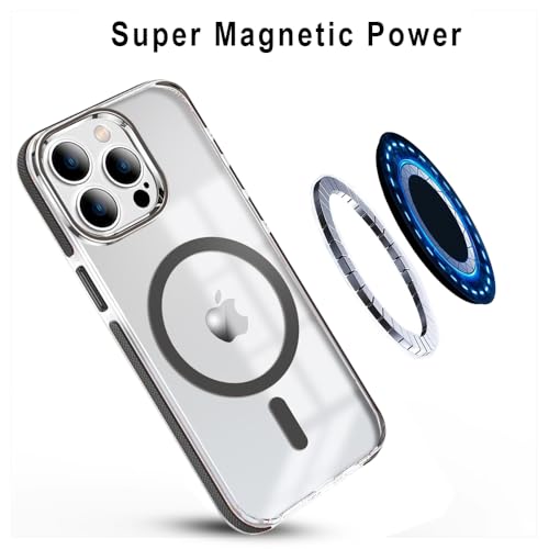 Image of MINTZZ ️ for iPhone 15 Pro Max Case, Compatible with MagSafe, Military-Grade Protection, Yellowing Resistant, Scratch-Resistant TPU Back, Magnetic Phone Case for iPhone 15 Pro Max, Clear Black