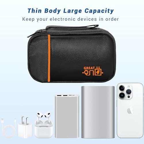 Image of Electronics Organizer,Travel Cord Organizer Pouch, Portable Cable Organizer Bags, Waterproof Electronic Accessories Storage Case for Cables, Cords, Charger, Phone (Single Layer-Small-Black)