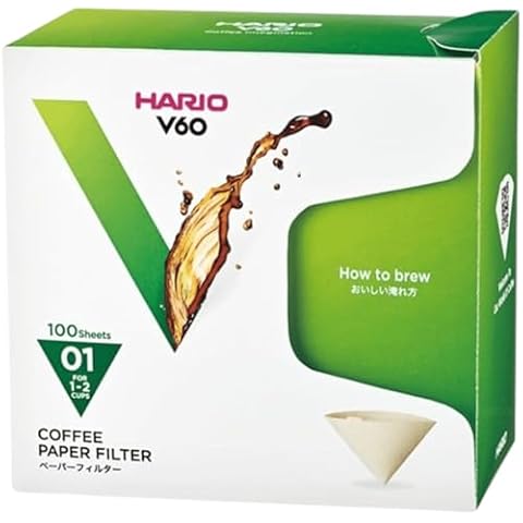 Hario 100-Piece Natural Paper Filters for Dripper Cover