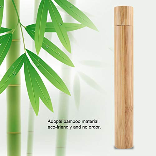 KSTE Toothbrush Holder, Portable Eco-Friendly Bamboo Toothbrush Travel Protect Box Holder Storage Case - Image 3