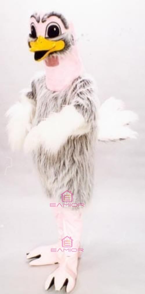 Elegant Ostrich Mascot Costume Adult Size for Men & Women with Built-in Fan Inside the Head