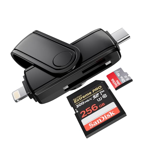 Hama 00124154 MicroSD Card Reader With USB And Lightning Connector For IPhone, IPad, IPod, Notebook, PC - Gold