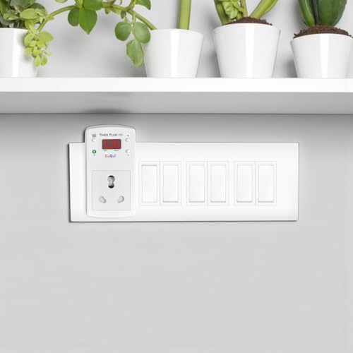 Image of EleQua 16A Auto Power Cut-Off Timer Plug | Ideal for Pump, E-Bike Charger, Geyser & Home Appliances | Made in India