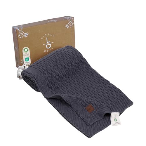 Image of Pineapple Design 100% Organic Cotton Baby Blanket 30 inchx40 inch Dark Grey - GOTS Certified, Soft and Breathable, Ideal for Newborns and Infants.