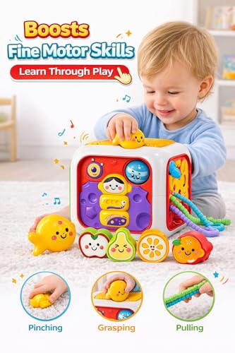 Image of Brand Conquer Montessori Toys 7 in 1 Baby Sensory Toys for Kids Educational Learning Shape Sorter Activity Stacking Baby Interactive Toy Fine Motor Skill (6 in 1 Enlightenment Cube)