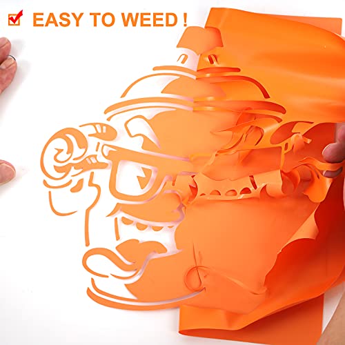Image of FUNKAKA Heat Transfer Vinyl Rolls, 12 inch x 9ft Orange Iron on Vinyl for Shirt | Glossy HTV Vinyl for All Cutter Machines - Easy to Cut & Weed for Heat Vinyl Design