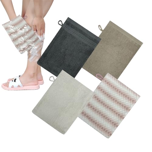 ボディウォッシュミット - ループ付き柔らかウォッシュクロス | バスグローブ 洗顔クロス 綿素材 肌 手 赤ちゃん 女性 子供 用