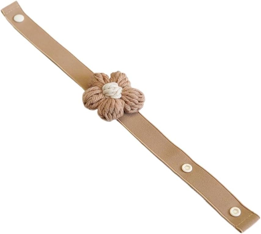 FMURY Curtain Straps Flower Ties Woven Curtain Buckles Cotton and Linen Cute Decorative Buttons(White-Patch Five-Pointed star4)