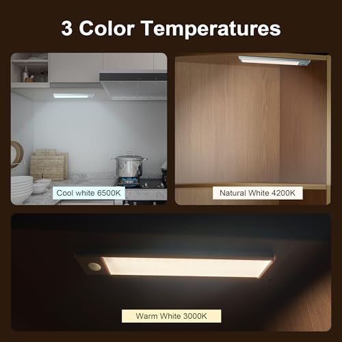 Image of Motion Activated Under Cabinet Light, Cabinet Lighting, Motion Sensor Light Indoor, Easy to Install, Magnetic led Lights with 1500mah Battery for Kitchen, Closet, Room, Pantry and More