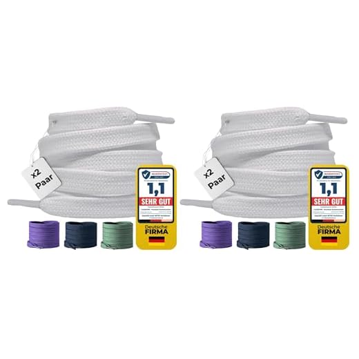 LaceHype 2 Paar - Premium Schnürsenkel flach reißfest Schuhbänder [10 mm breit ] Ersatz Shoelaces aus Polyester für Sneakers, Sportschuhe, Laufschuhe (Weiß, 100)
