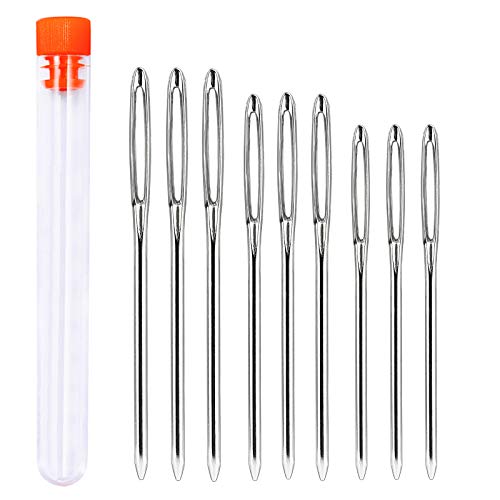 9 Aiguilles À Coudre À Gros Yeux, 3 Tailles D'aiguille À Coudre À La Main Avec Une Bouteille D'aiguille, Aiguille À Broder En Cuir, Aiguilles À Coudre En Acier Inoxydable Cover