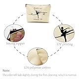 CREATCABIN Dancer Canvas Bag Dance Makeup Bag Multi Purpose Zipper Canvas Bag Toiletry Travel Tote Case Purse Pouches Portable Survival Kit Large Ballet for Women Friend Gifts 10x7inch - Image 4
