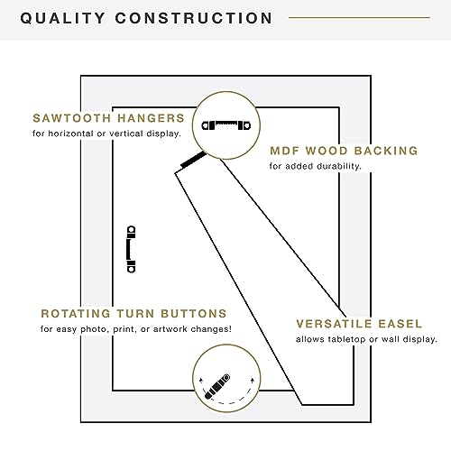 MCS Studio Gallery Classic 8x10 Picture Frame Natural Woodgrain, Vertical & Horizontal Wall Hanging Large Picture Frame for Photos, Posters & Art Prints (1-Pack)